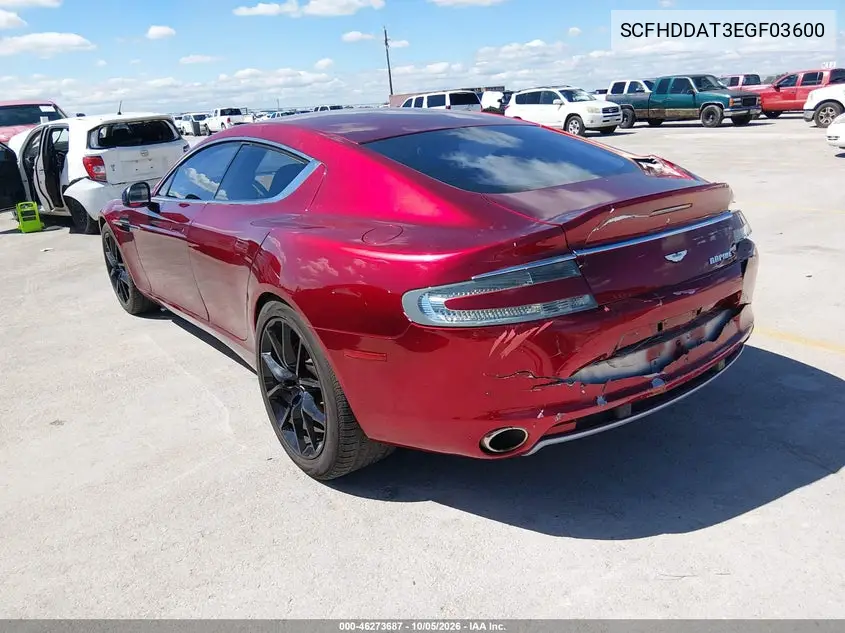 2014 ASTON MARTIN RAPIDE VIN SCFHDDAT3EGF03600 — фото 3