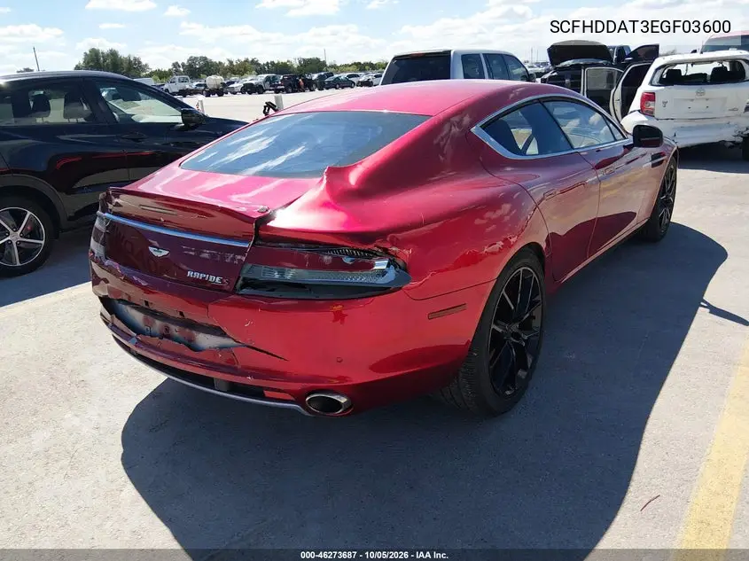 2014 ASTON MARTIN RAPIDE VIN SCFHDDAT3EGF03600 — фото 4