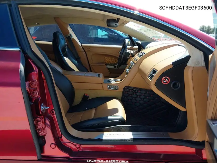 2014 ASTON MARTIN RAPIDE VIN SCFHDDAT3EGF03600 — фото 5