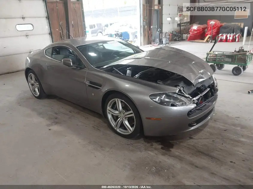 ASTON MARTIN VANTAGE 2007, VIN SCFBB03B77GC05112