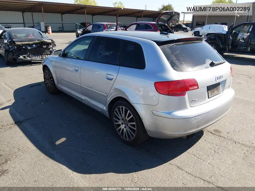 2006 AUDI A3 VIN WAUMF78P06A002289 — фото 3