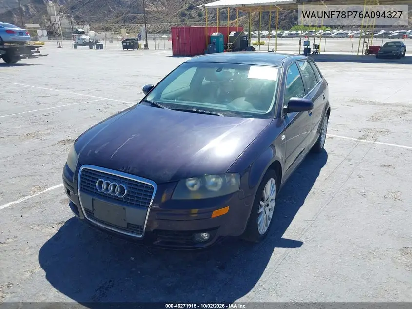 2006 AUDI A3 VIN WAUNF78P76A094327 — фото 2