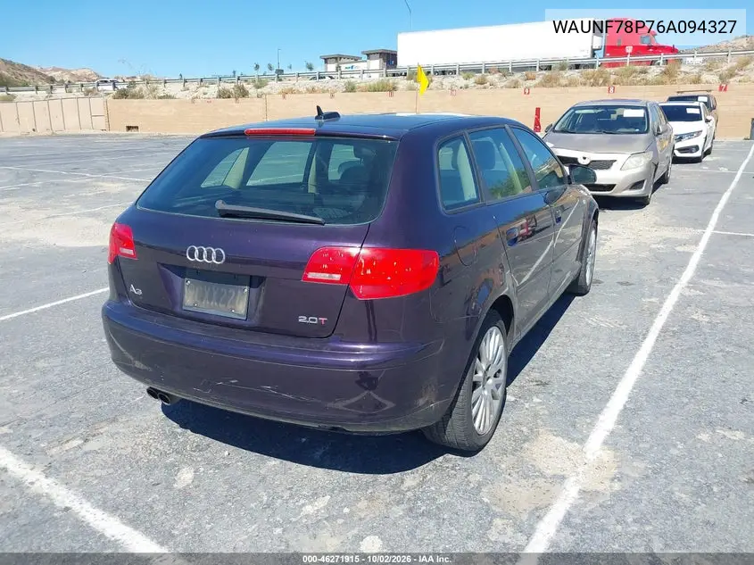 2006 AUDI A3 VIN WAUNF78P76A094327 — фото 4
