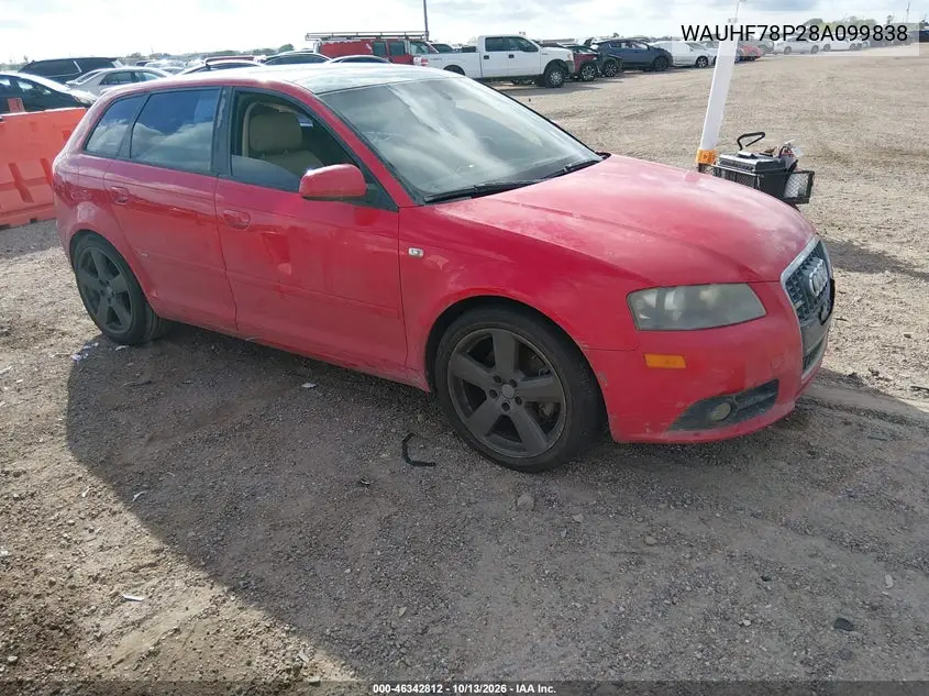 AUDI A3 2008, VIN WAUHF78P28A099838