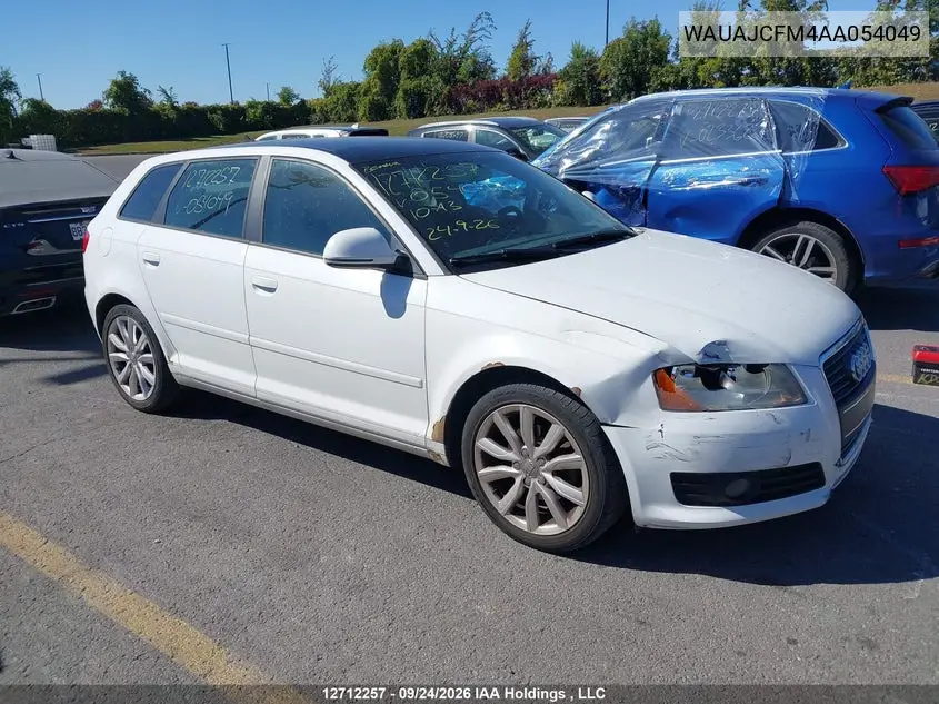 AUDI A3 2010, VIN WAUAJCFM4AA054049