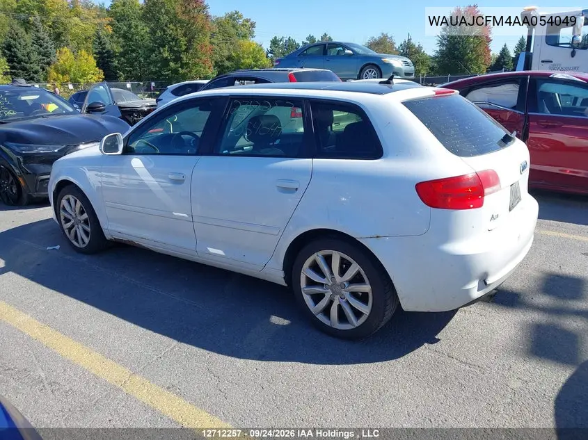 2010 AUDI A3 VIN WAUAJCFM4AA054049 — фото 3