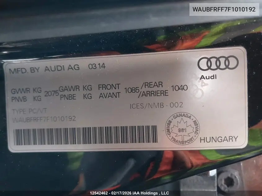 2015 AUDI A3 VIN WAUBFRFF7F1010192 — фото 9
