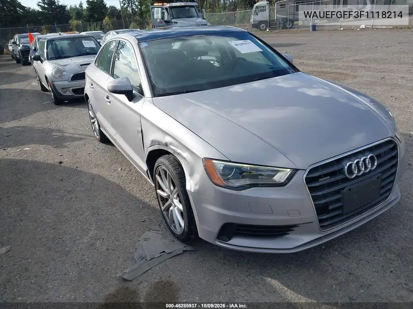 AUDI A3 2015, VIN WAUEFGFF3F1118214