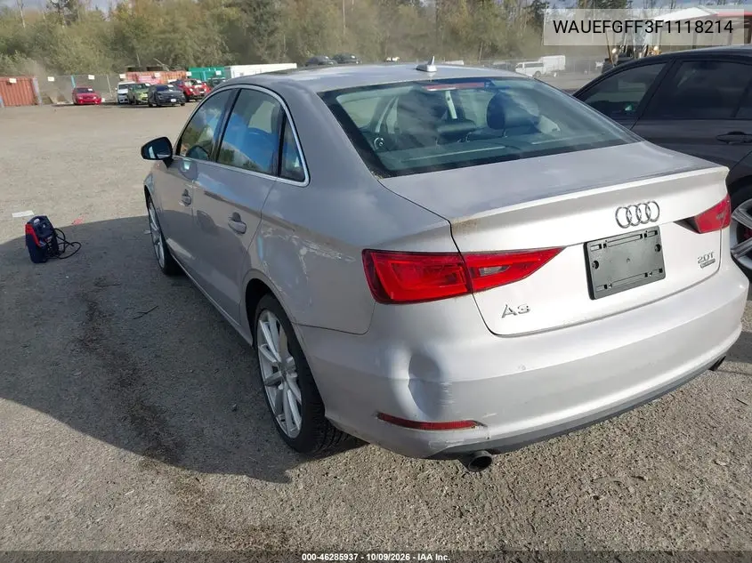 2015 AUDI A3 VIN WAUEFGFF3F1118214 — фото 3