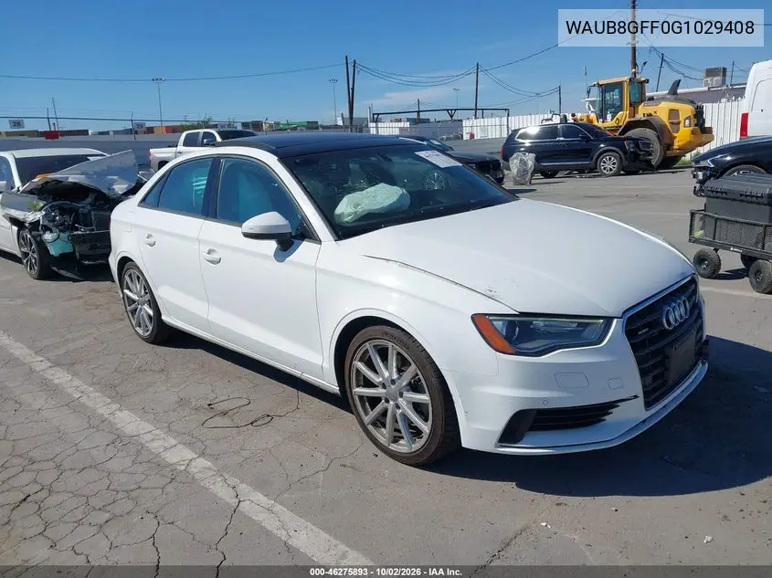 AUDI A3 2016, VIN WAUB8GFF0G1029408