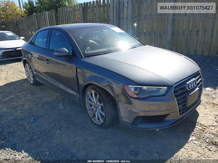 AUDI A3 2016, VIN WAUB8GFF3G1075427