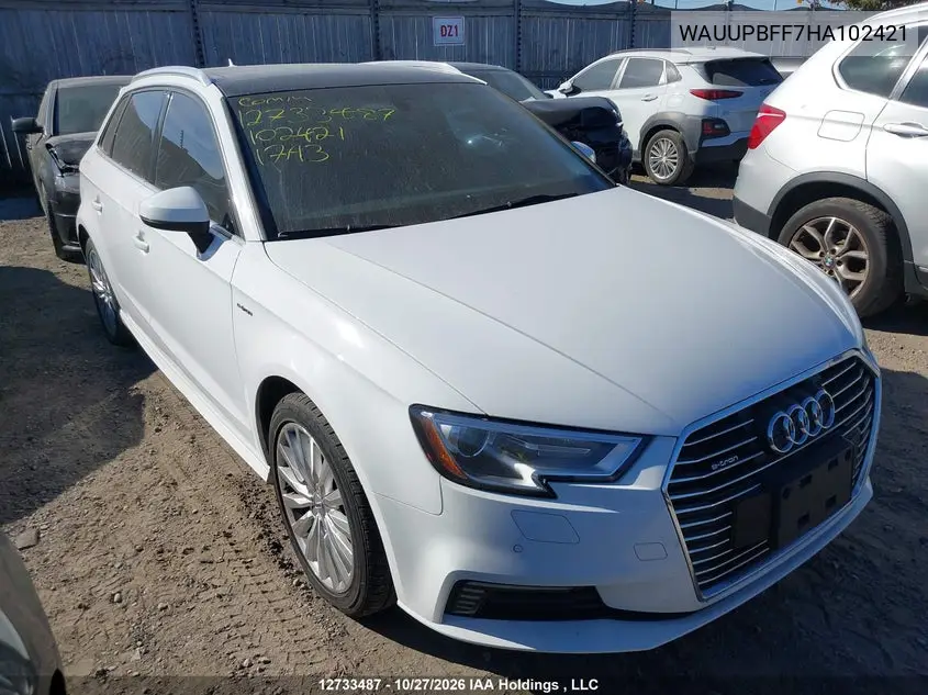 AUDI A3 2017, VIN WAUUPBFF7HA102421
