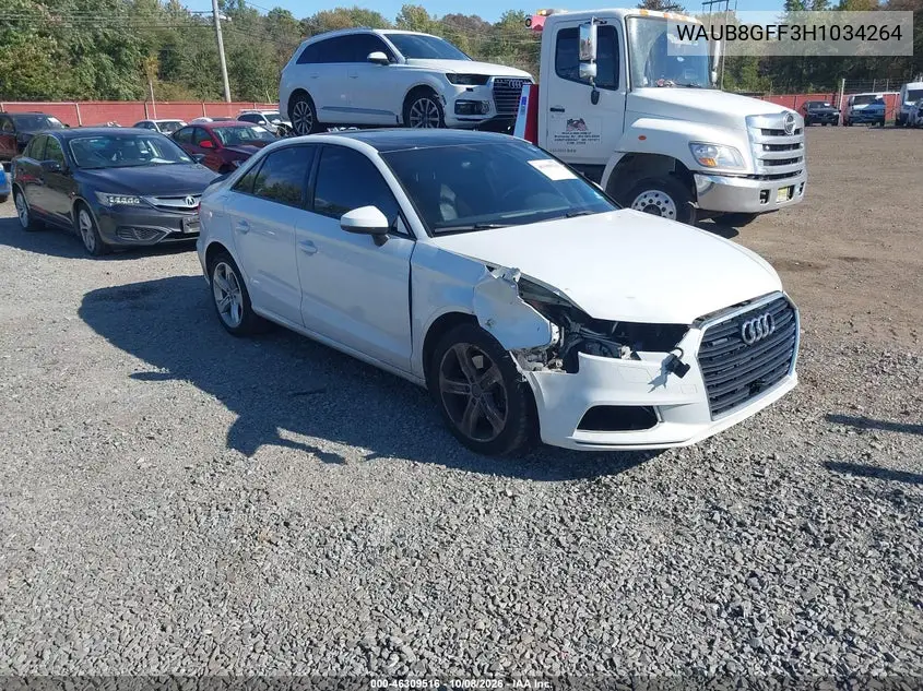 AUDI A3 2017, VIN WAUB8GFF3H1034264