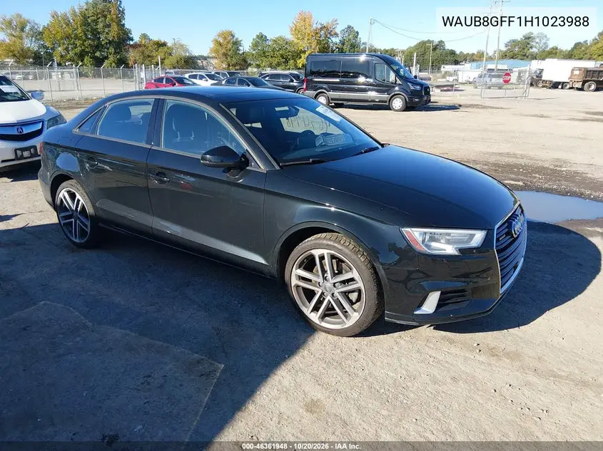 AUDI A3 2017, VIN WAUB8GFF1H1023988