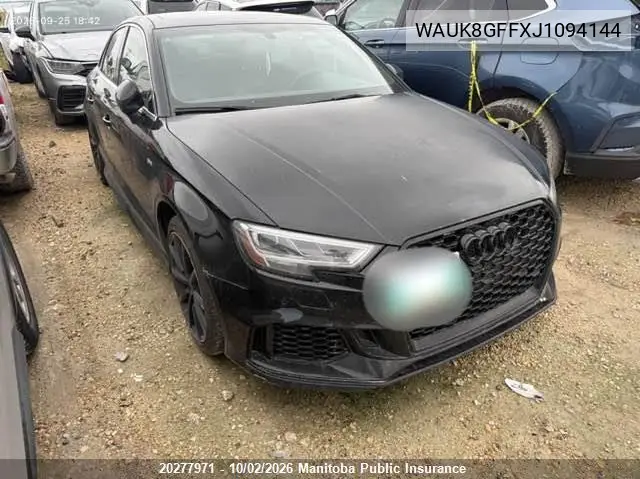 AUDI A3 2018, VIN WAUK8GFFXJ1094144