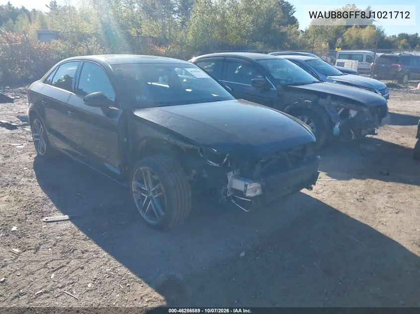AUDI A3 2018, VIN WAUB8GFF8J1021712