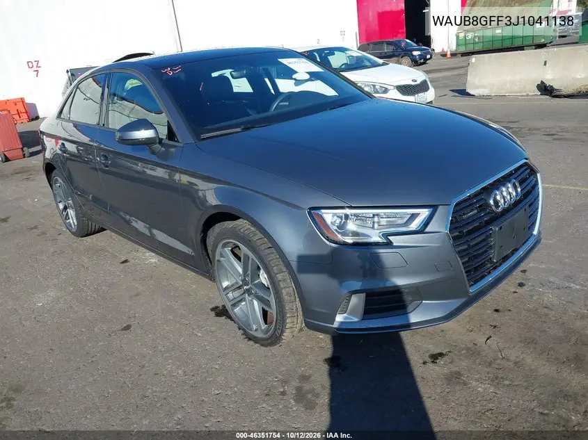 AUDI A3 2018, VIN WAUB8GFF3J1041138