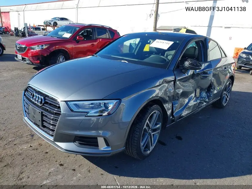 2018 AUDI A3 VIN WAUB8GFF3J1041138 — фото 2
