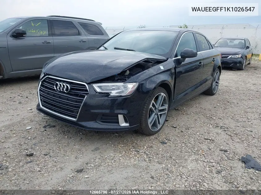 2019 AUDI A3 VIN WAUEEGFF1K1026547 — фото 2