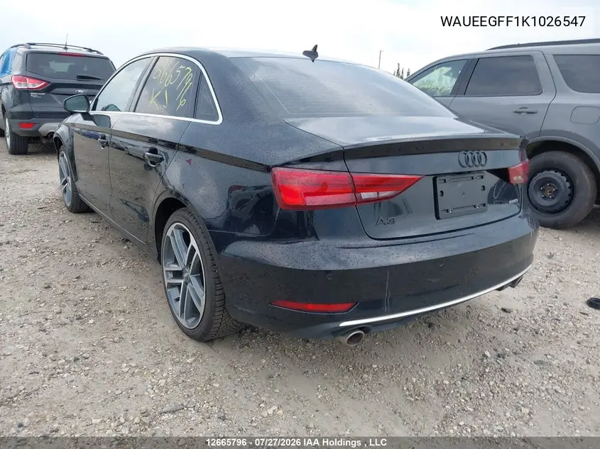 2019 AUDI A3 VIN WAUEEGFF1K1026547 — фото 3
