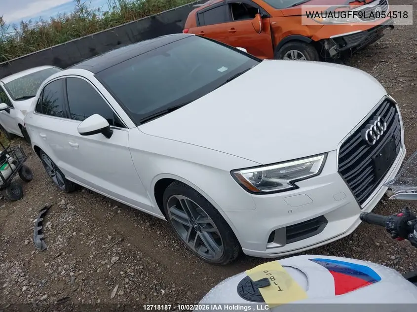 AUDI A3 2020, VIN WAUAUGFF9LA054518