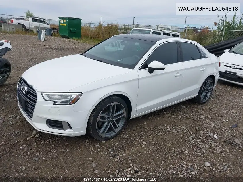 2020 AUDI A3 VIN WAUAUGFF9LA054518 — фото 2