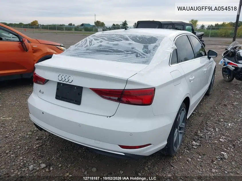 2020 AUDI A3 VIN WAUAUGFF9LA054518 — фото 4