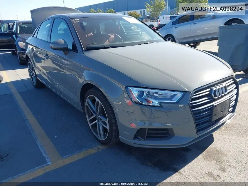 AUDI A3 2020, VIN WAUAUGFF2LA098294