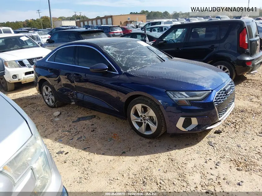 AUDI A3 2022, VIN WAUAUDGY4NA091641