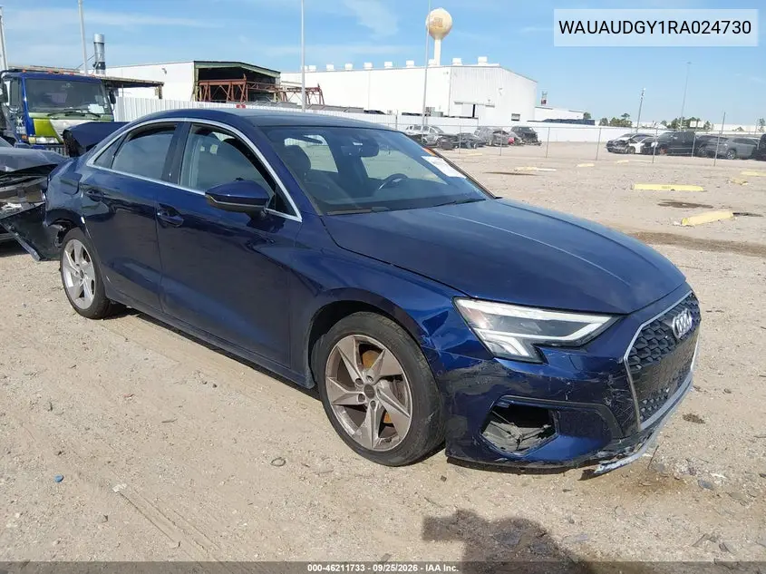 AUDI A3 2024, VIN WAUAUDGY1RA024730