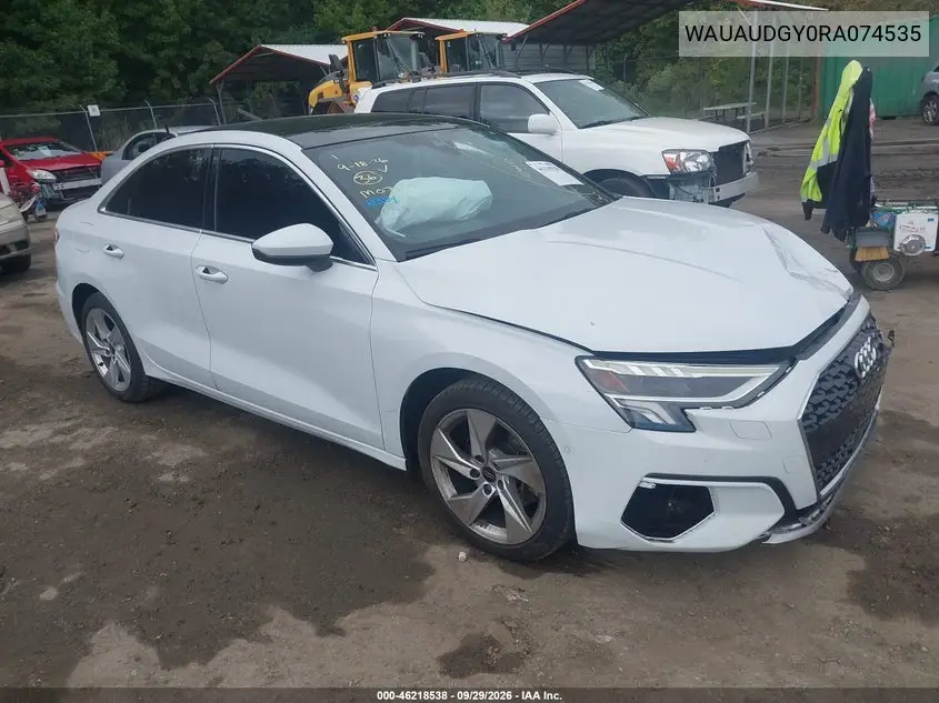 AUDI A3 2024, VIN WAUAUDGY0RA074535
