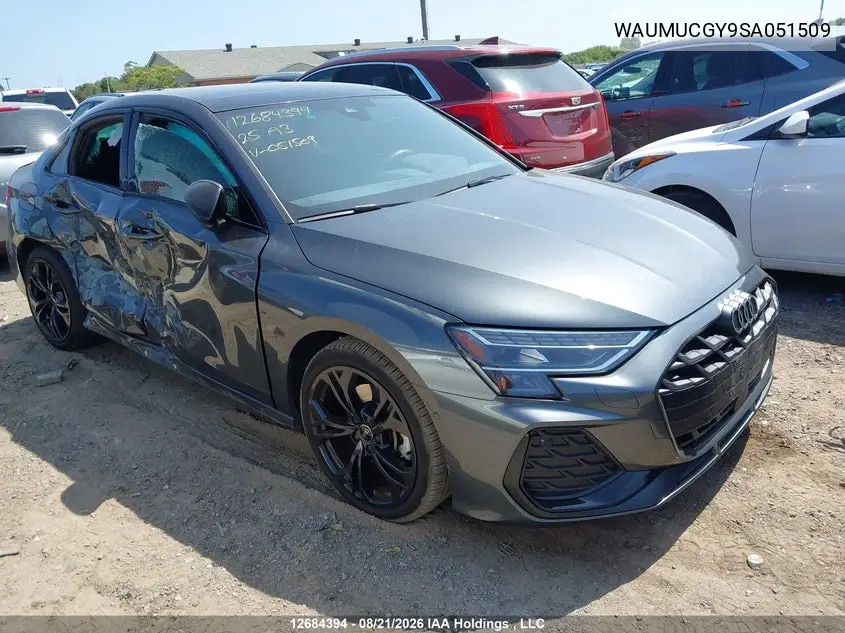 AUDI A3 2025, VIN WAUMUCGY9SA051509