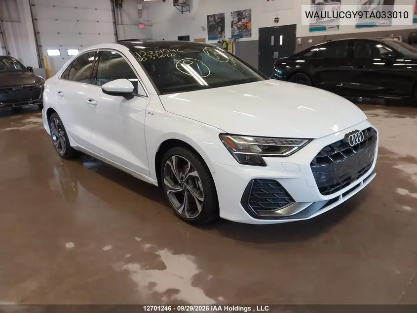 AUDI A3 2026, VIN WAULUCGY9TA033010