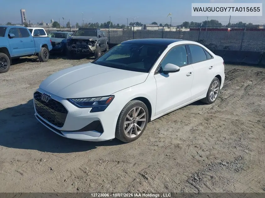 2026 AUDI A3 VIN WAUGUCGY7TA015655 — фото 2
