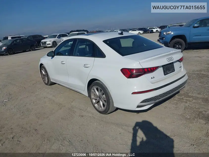 2026 AUDI A3 VIN WAUGUCGY7TA015655 — фото 3