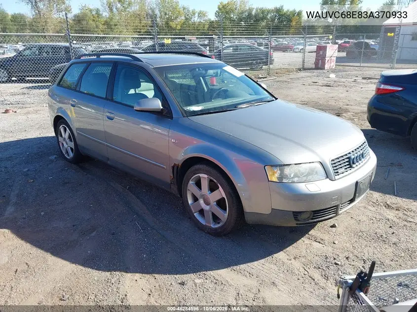 AUDI A4 2003, VIN WAUVC68E83A370933