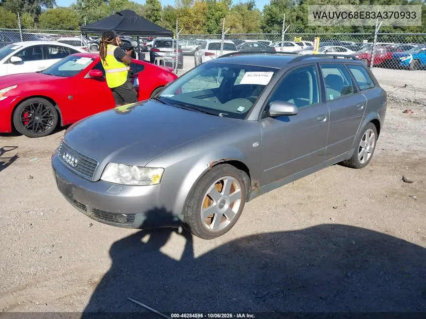 2003 AUDI A4 VIN WAUVC68E83A370933 — фото 2