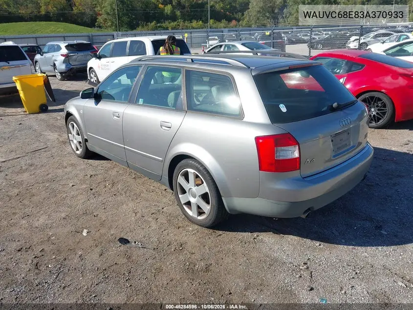 2003 AUDI A4 VIN WAUVC68E83A370933 — фото 3