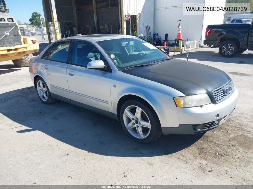 AUDI A4 2004, VIN WAULC68E04A028739