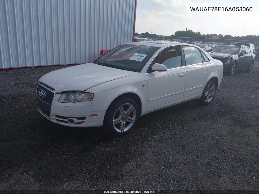 2006 AUDI A4 VIN WAUAF78E16A053060 — фото 2