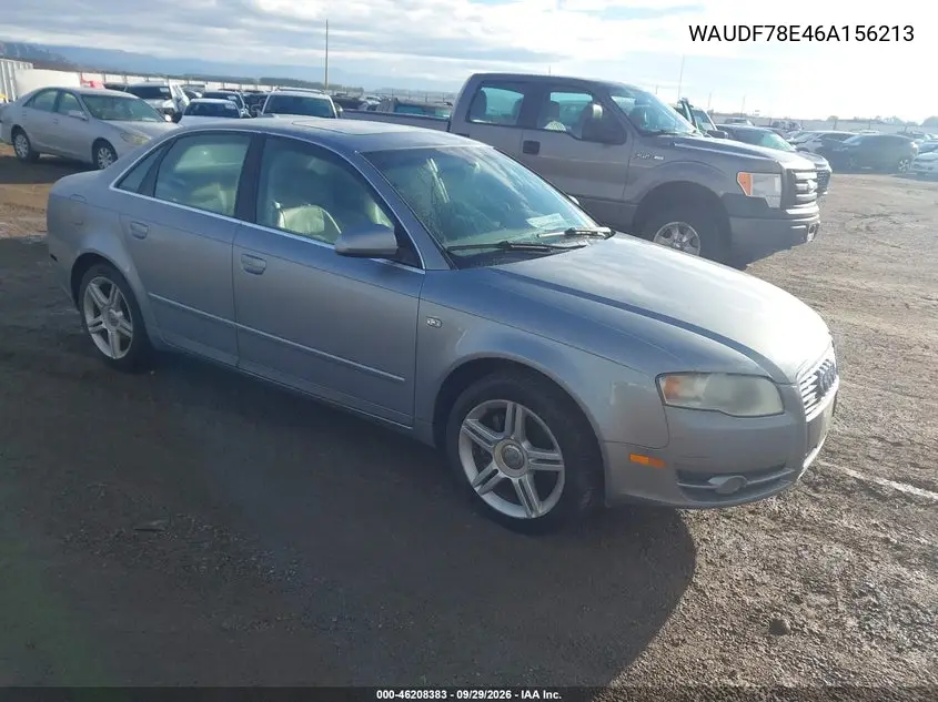 AUDI A4 2006, VIN WAUDF78E46A156213