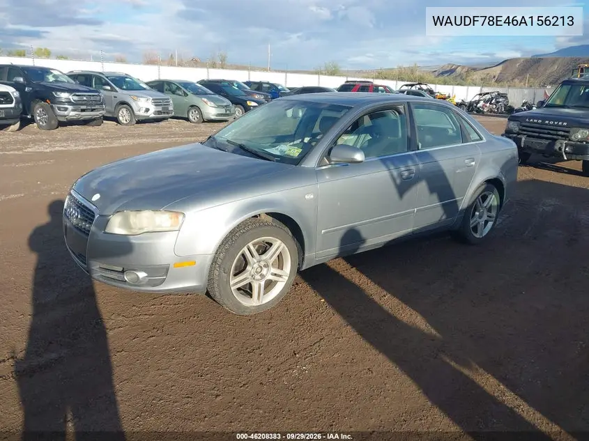 2006 AUDI A4 VIN WAUDF78E46A156213 — фото 2