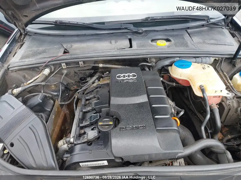 2007 AUDI A4 VIN WAUDF48HX7K027039 — фото 10