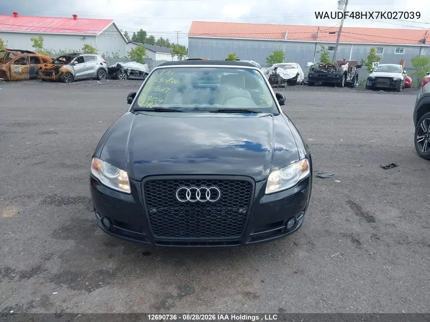 2007 AUDI A4 VIN WAUDF48HX7K027039 — фото 12