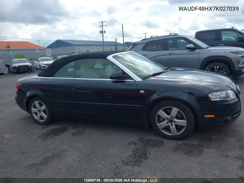2007 AUDI A4 VIN WAUDF48HX7K027039 — фото 13