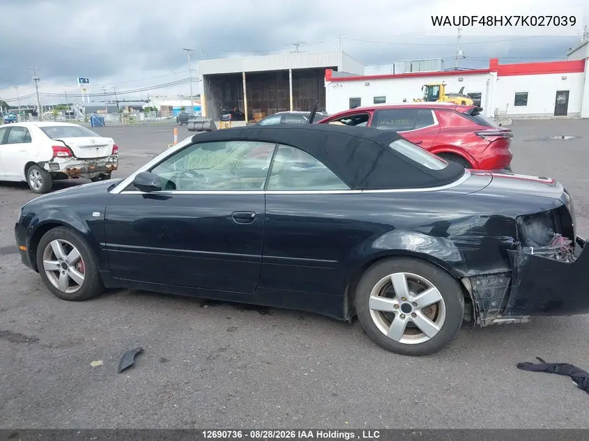 2007 AUDI A4 VIN WAUDF48HX7K027039 — фото 14