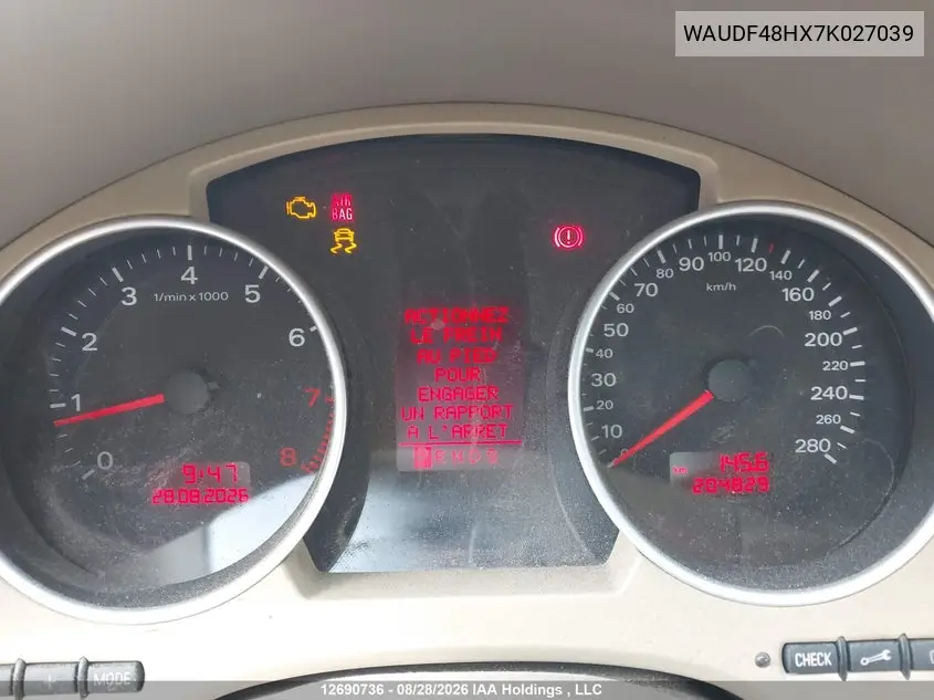 2007 AUDI A4 VIN WAUDF48HX7K027039 — фото 7