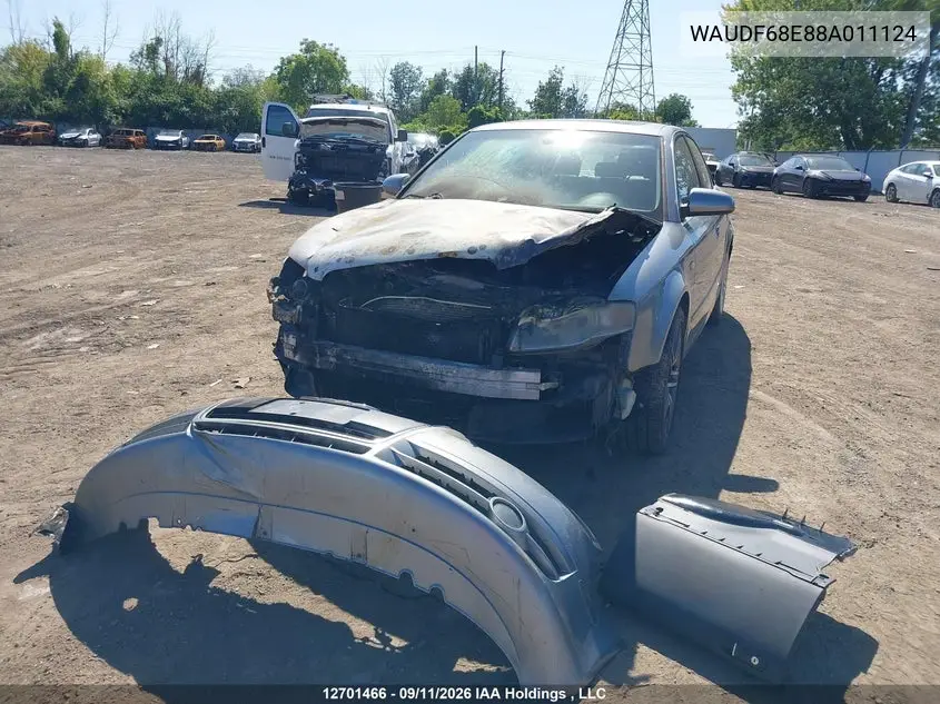 2008 AUDI A4 VIN WAUDF68E88A011124 — фото 2