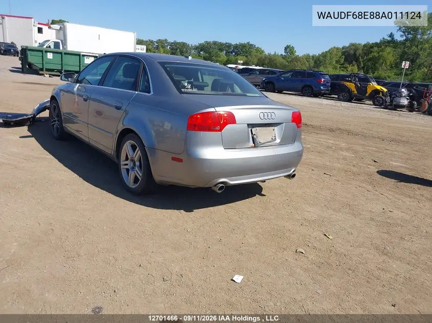 2008 AUDI A4 VIN WAUDF68E88A011124 — фото 3