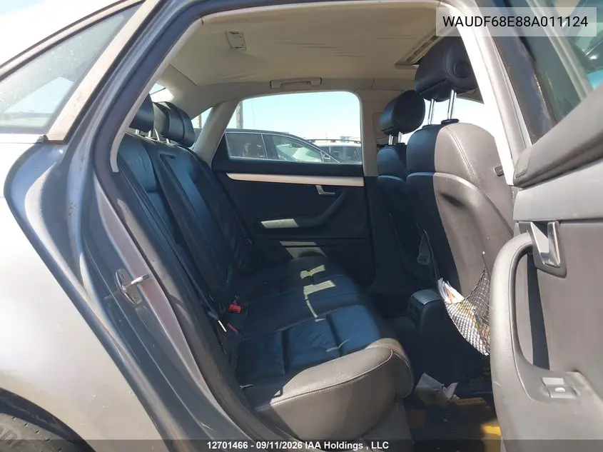 2008 AUDI A4 VIN WAUDF68E88A011124 — фото 8